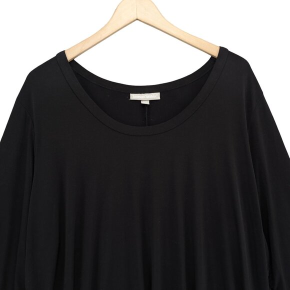 Woman Within Swing Dress Solid Black Long Sleeve Sharkbite Hem Pullover Sz 2X - Picture 4 of 7